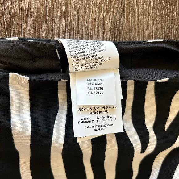 Weekend Max Mara Zebra Print Shift Dress Tunic Top Black White Cotton EU 38 US 4 - Picture 9 of 16